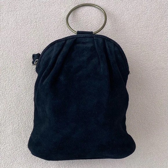 World Market Black Suede Handbag Purse Bag-Evening-Formal-Boho-Bohemian-Festival - Picture 4 of 10